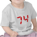 74 seventy-four red alarm clock digital number shirt