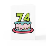 74 Year Old Birthday Cake Greeting Card