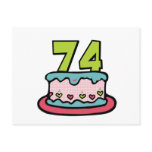 74 Year Old Birthday Cake Post Cards