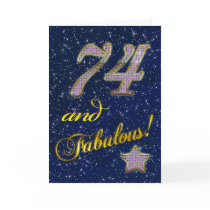 74th Birthday party Invitation Greeting Cards