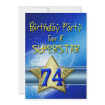74th Birthday party Invitation for a Superstar.