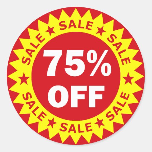 75% OFF Retail Sale Sticker