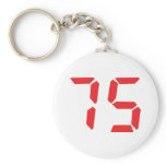 75 seventy-five red alarm clock digital number keychain
