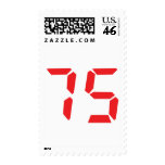 75 seventy-five red alarm clock digital number postage stamp
