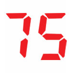 75 seventy-five red alarm clock digital number t-shirts