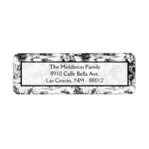 .75"x2.25" Black Toile Fabri Return Address Label