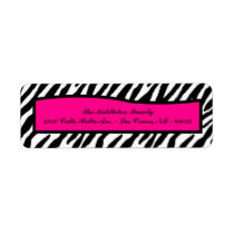.75"x2.25" Hot Pink Zebra Return Address Label