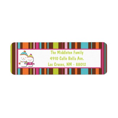 .75'x2.25' Modern Snowman Return Address Label