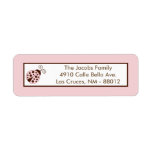.75"x2.25" Return Address Label Pink Ladybug
