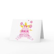 75 Year Old Birthday Cake Greeting Cards