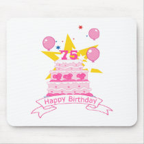 75 Year Old Birthday Cake Mouse Pads
