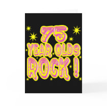 75 Year Olds Rock! (Pink) Greeting Card