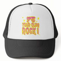 75 Year Olds Rock! (Pink) Hat by TShirtDotCom 75 Year Olds Rock! (Pink) Hat