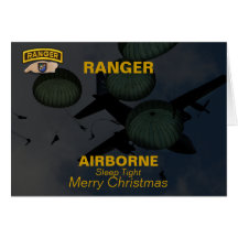 75th army airborne ranger christmas vets Card