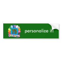 75th Birthday Gifts with Assorted Balloons Design Bumper Stickers