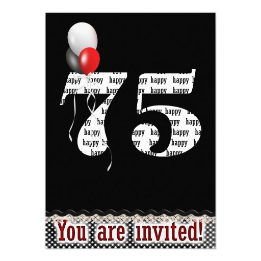 75th Birthday Invitation