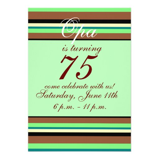 75th birthday Invitation