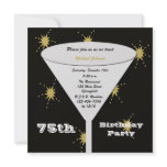 75th BIrthday Party Invitation -- Gold 75th Toast
