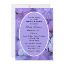 75th Birthday Party Invitation -- Hydrangea