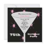 75th Birthday Party Invitation -- Pink 75th Toast