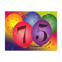 75th birthday party invitation postcard
