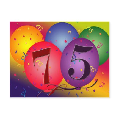 75th birthday party invitation Postcard