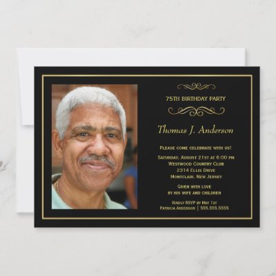 75th Birthday Party Invitations - with photo