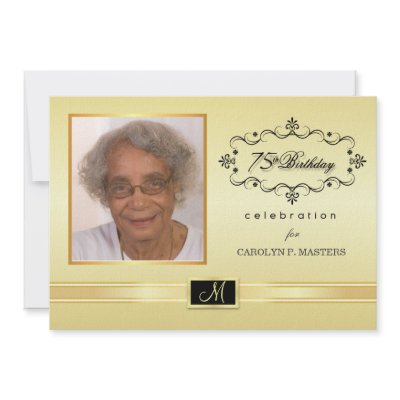 75th Birthday Party Invitations with Photo by SquirrelHugger