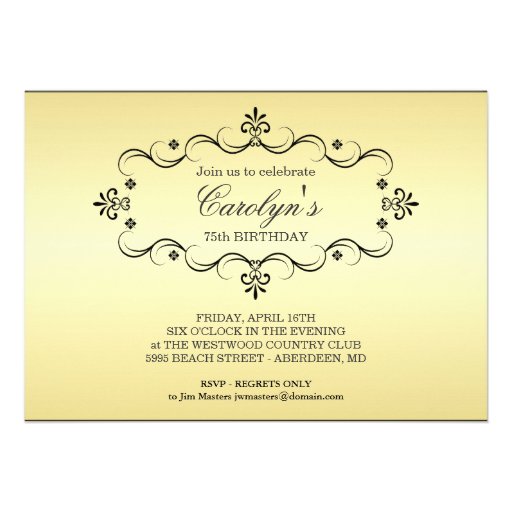 75th Birthday Party Invitations with Photo