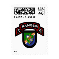 75th Ranger Rgt - scroll & flash Postage Stamps