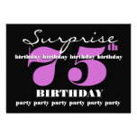 75th SURPRISE Purple Birthday Party Template invitations