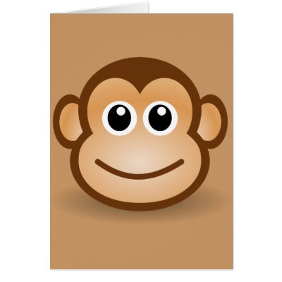 76-Free-Cute-Cartoon-Monkey-Clipart-Illustration Greeting Cards by CreativeColours