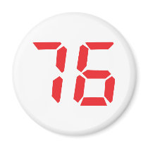 76 seventy-six red alarm clock digital number magnets