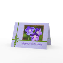 76th Birthday Card with Purple Violas