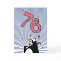 76th Birthday - Penguin Surprise Card