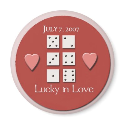 777 070707 wedding day fridge magnet