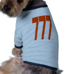 777 long rouge fond blanc dog t shirt