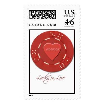 777 wedding lucky in love 070707 Postage Stamp!