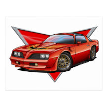 77-78 Red Firebird TA Postcards