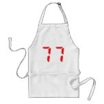 77 seventy-seven red alarm clock digital number aprons