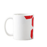 77 seventy-seven red alarm clock digital number coffee mugs