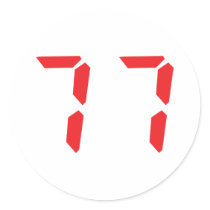 77 seventy-seven red alarm clock digital number stickers by Tomaniac 77 seventy-seven red alarm clock digital number stickers