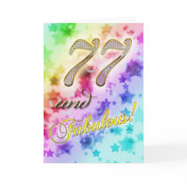 77th Birthday party Invitation Cards
