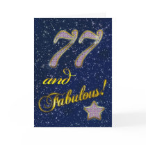 77th Birthday party Invitation Card
