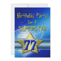 77th Birthday party Invitation for a Superstar.