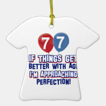 77th year old birthday designs christmas ornaments