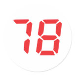 78 seventy-eight red alarm clock digital number stickers