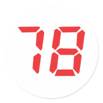 78 seventy-eight red alarm clock digital number stickers
