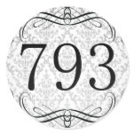 793 Area Code Round Sticker