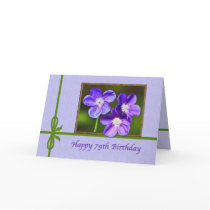 79th Birthday Card with Purple Violas